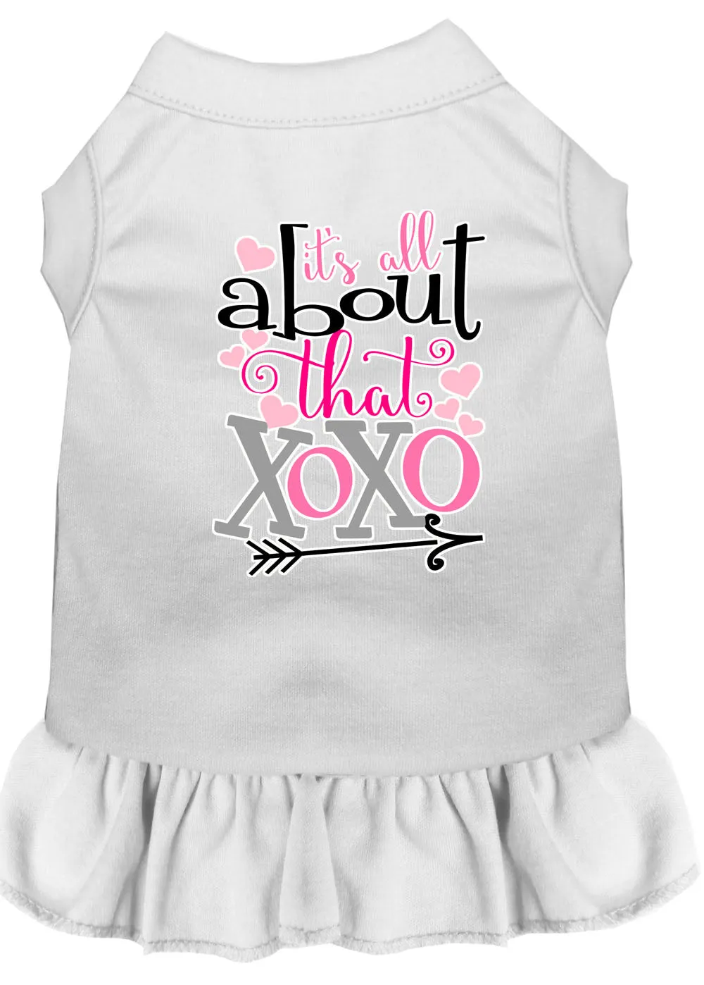 All About The Xoxo Screen Print Dog Dress White Xxxl