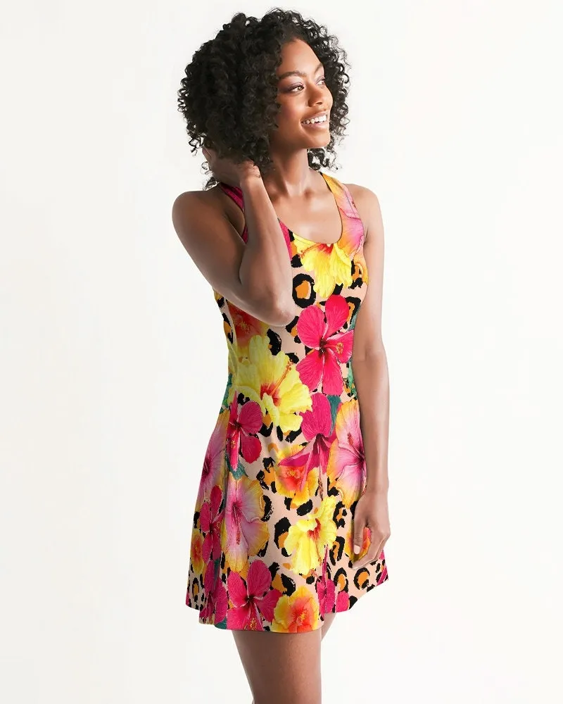 Animal Print Floral Racerback Dress