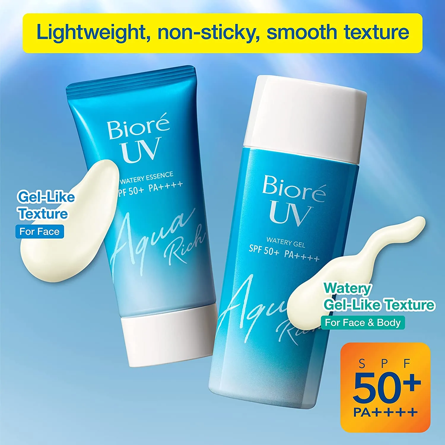 BIORE smooth UV Aqua Rich Watery gel type Sunscreen SPF50  PA    