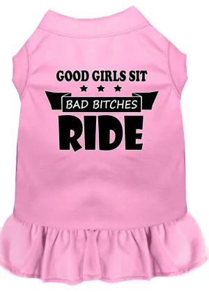 Bitches Ride Screen Print Dog Dress Light Pink Med (12)