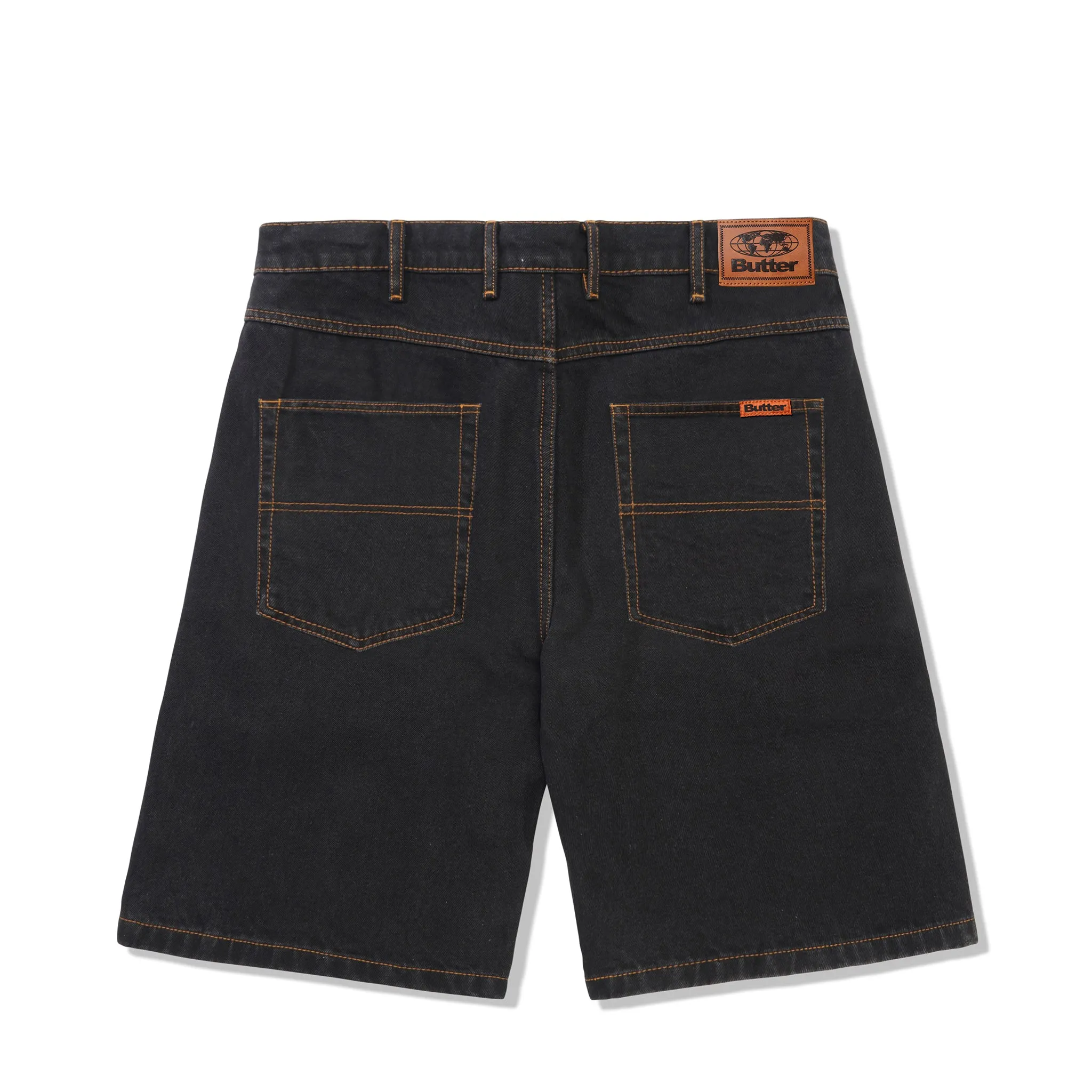 Butter Goods Baggy Denim Shorts Washed Black