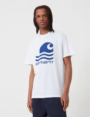 Carhartt-WIP Swim T-Shirt - White/Submarine Blue