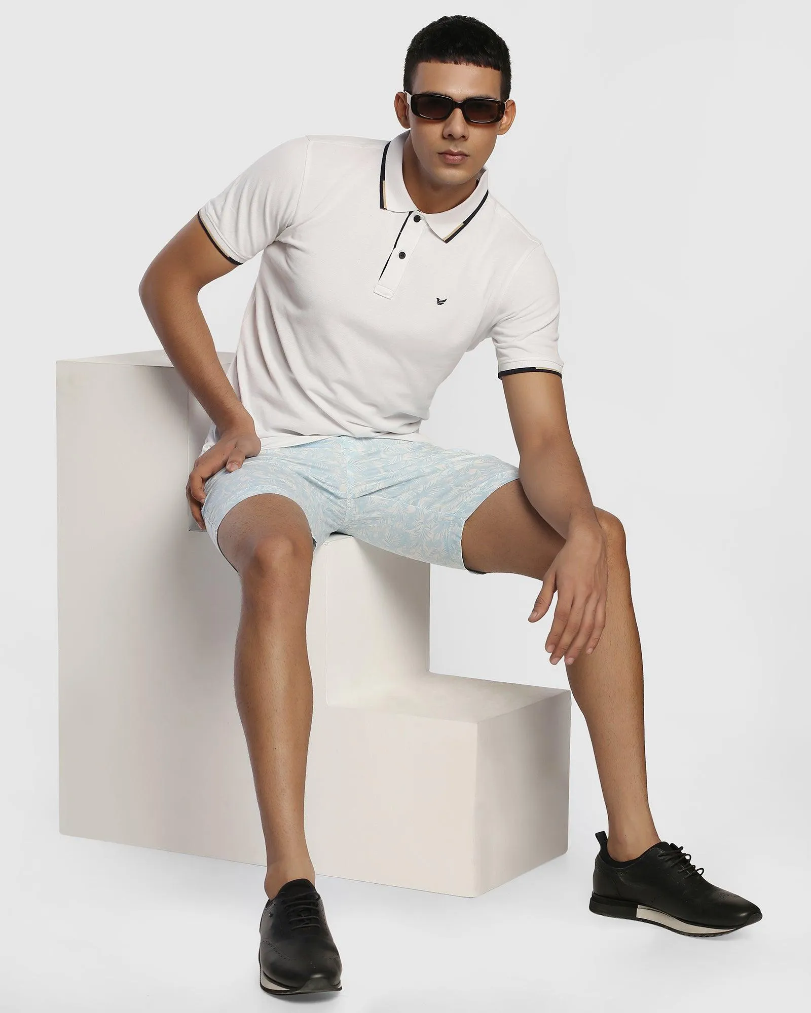 Casual Light Blue Printed Shorts - Jake