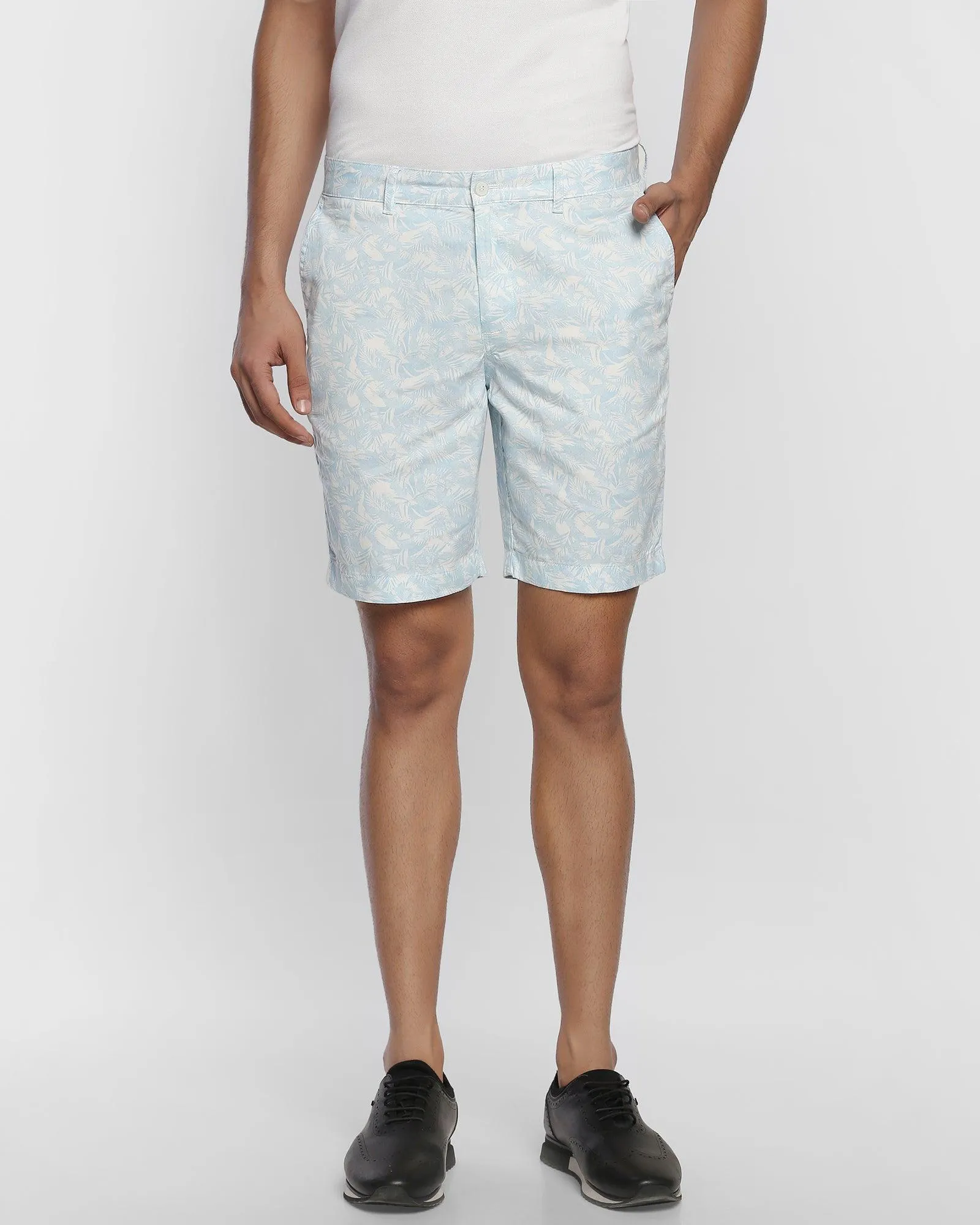 Casual Light Blue Printed Shorts - Jake