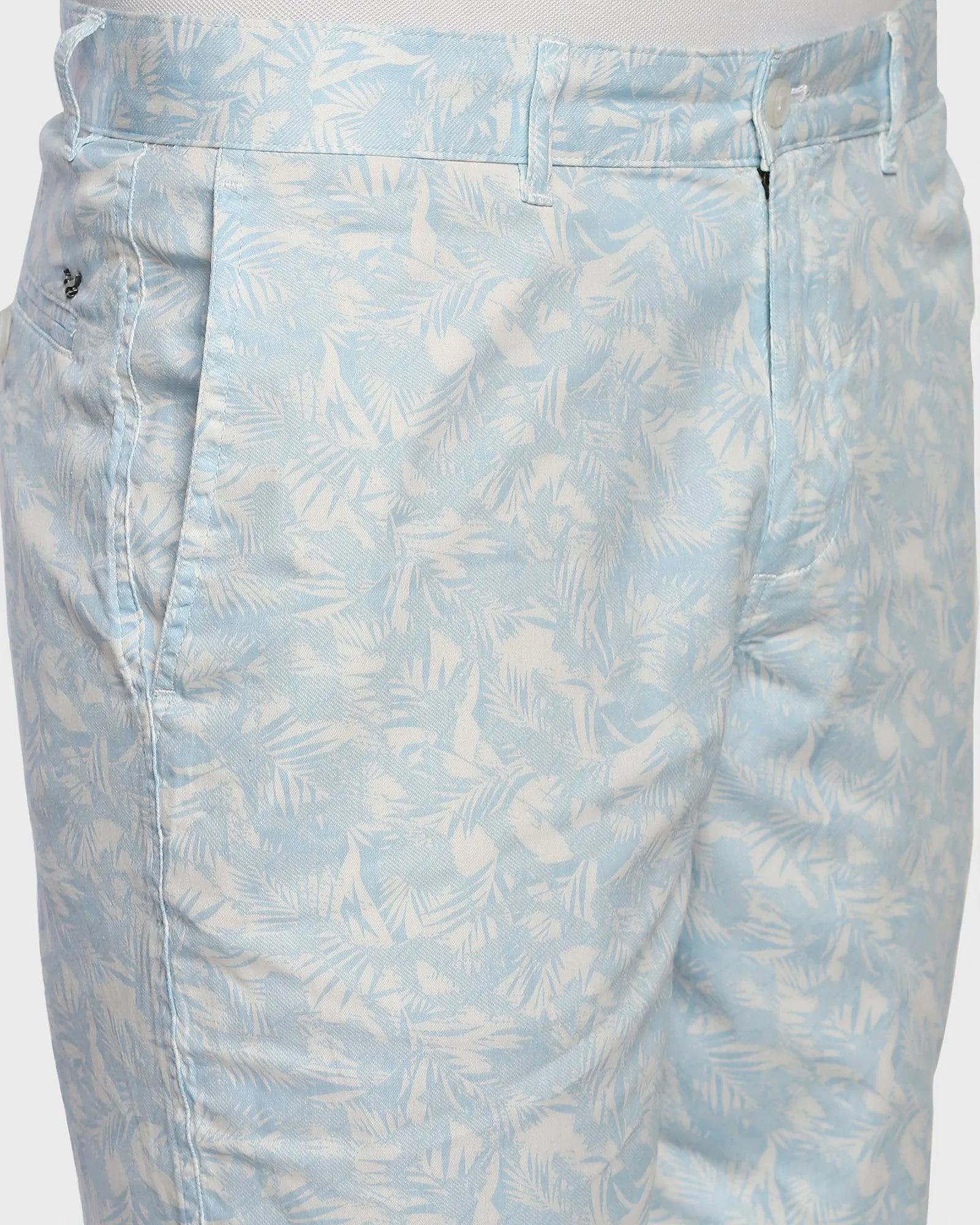 Casual Light Blue Printed Shorts - Jake