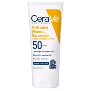 CeraVe Hydrating Mineral Sunscreen SPF50 Body 150ml