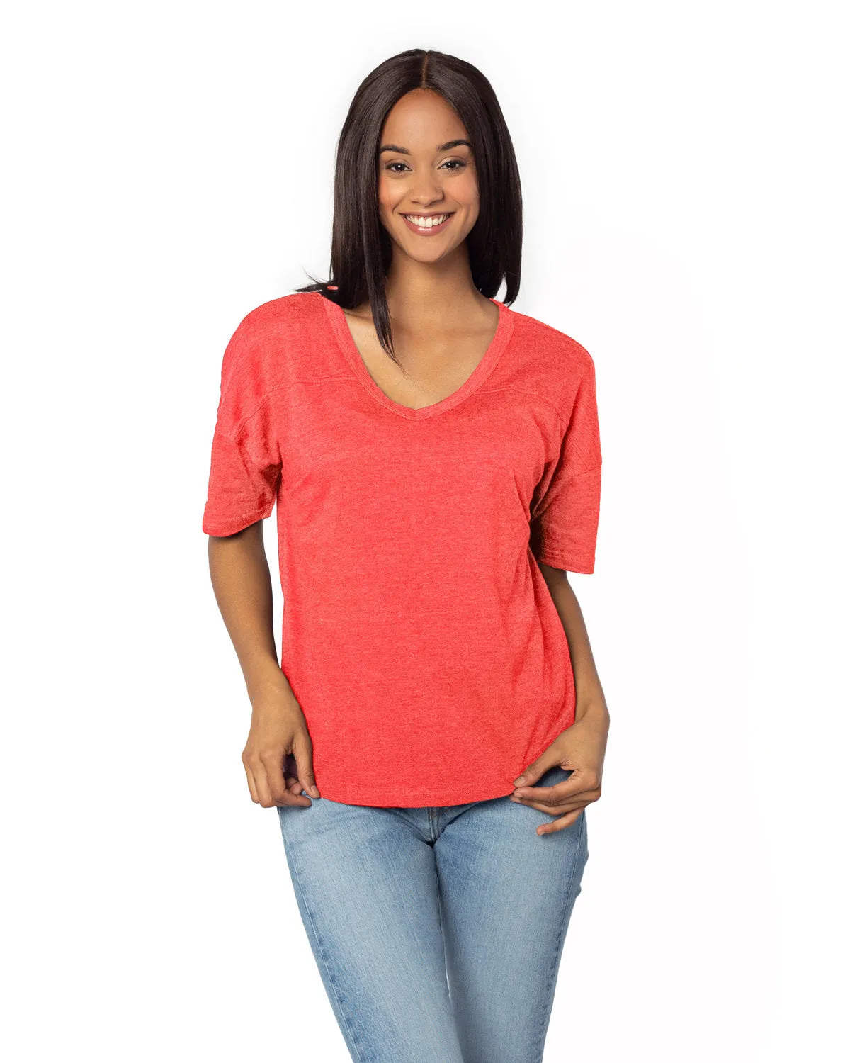 Chicka-d Ladies' Happy Jersey V-Neck