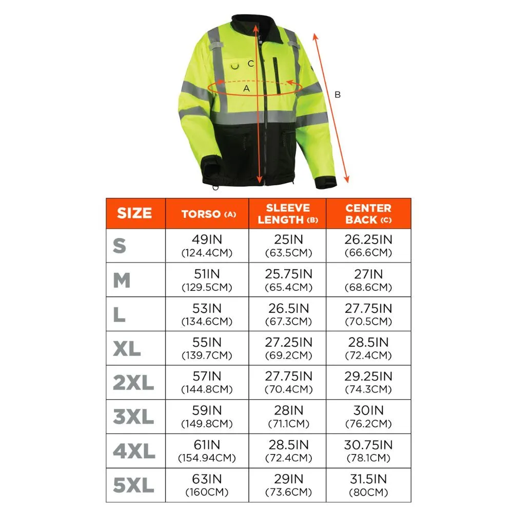 Ergodyne 23436 #8351 2XL Orange Hi-Vis Windbreaker Water-Resistant Jacket