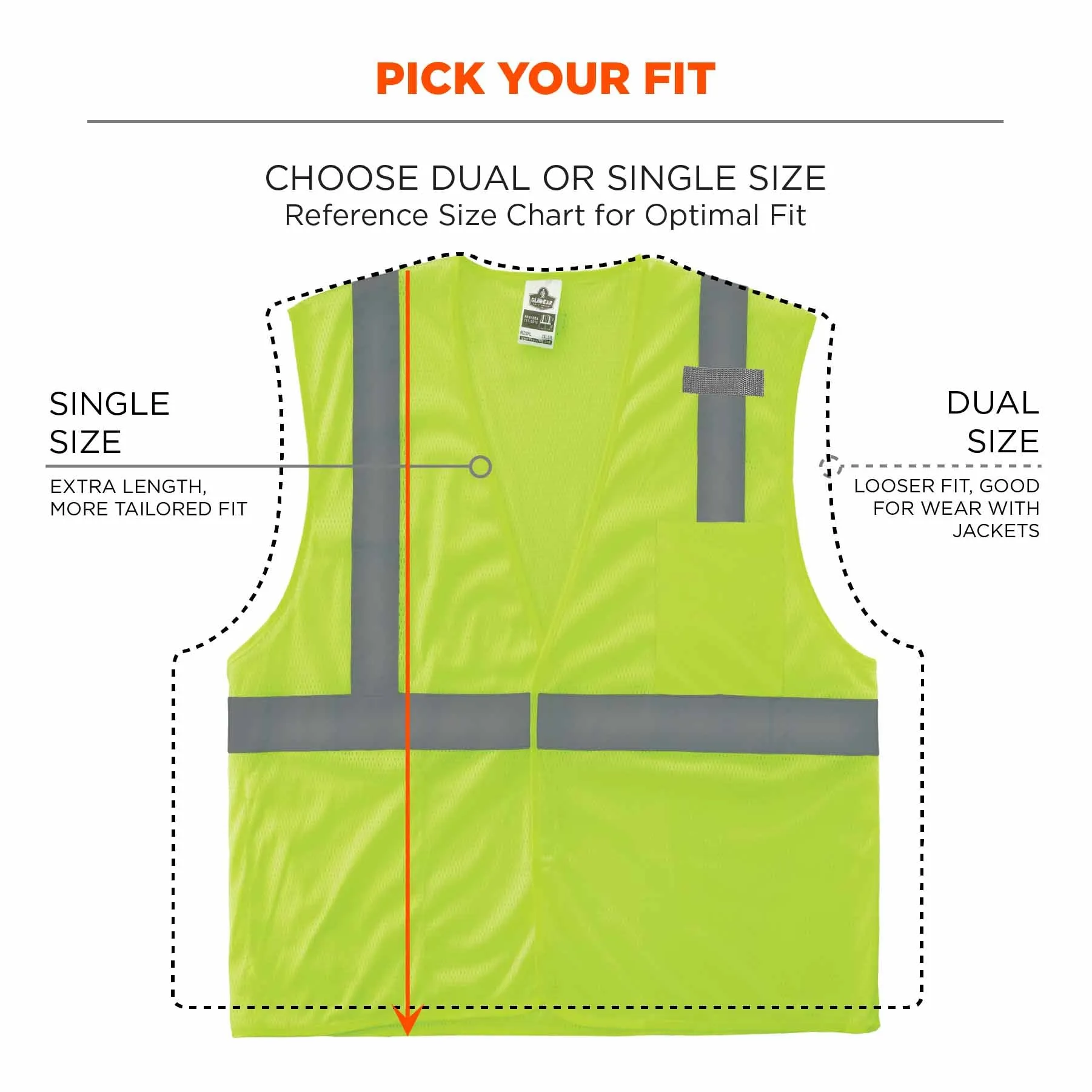 Ergodyne 24529 8210HL-S 5XL Lime Class 2 Economy Mesh Vest - Single Size