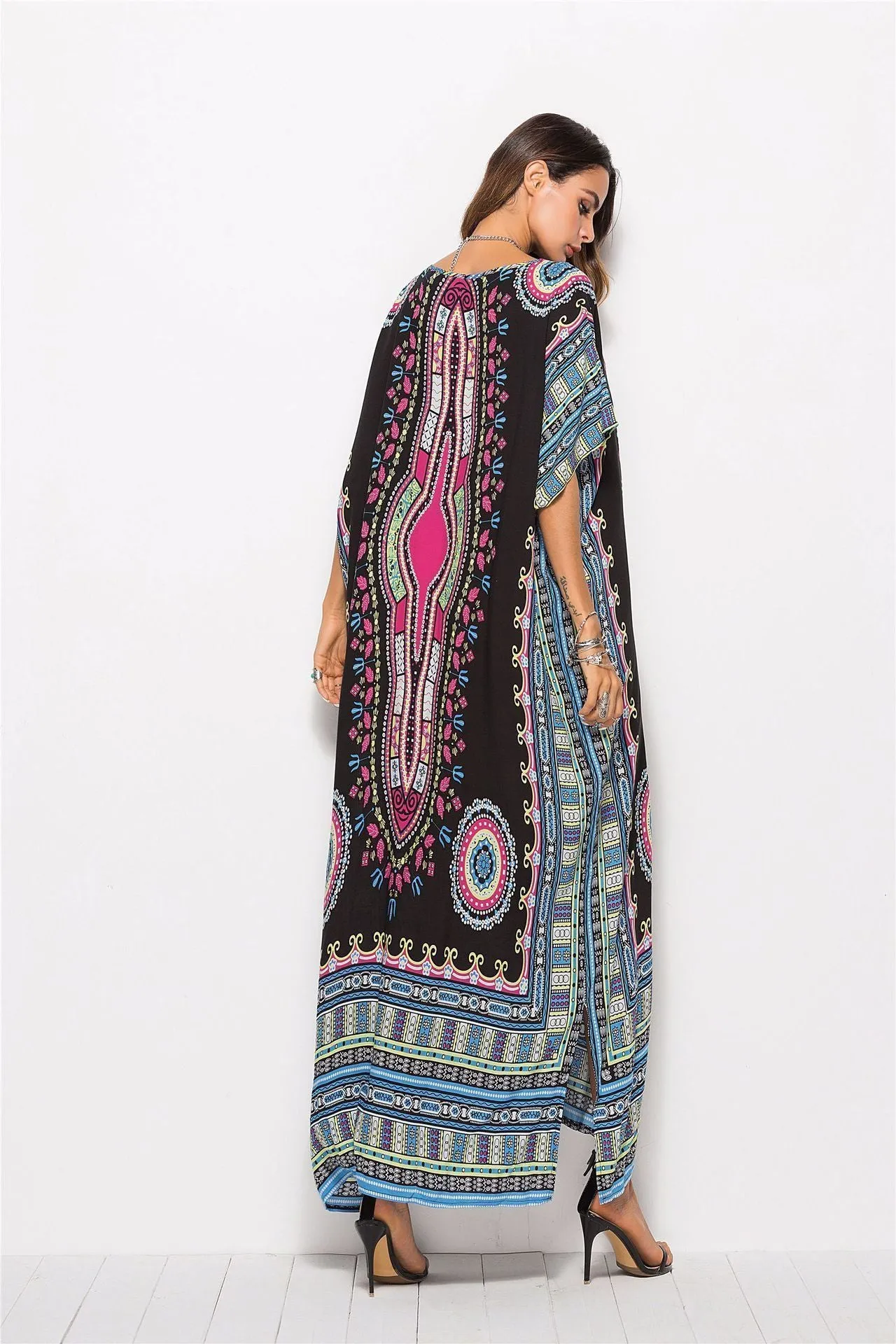 Fashion Floral Loose Beach Kaftan Dress