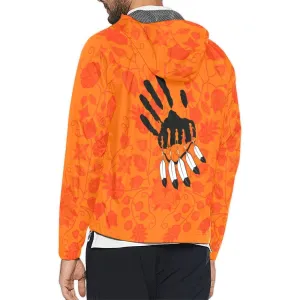 Floral Beadwork Real Orange A feather for each Unisex Windbreaker