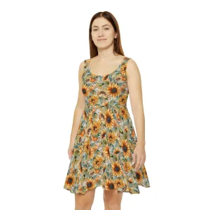 Floral Pattern Women's Skater Dress #13