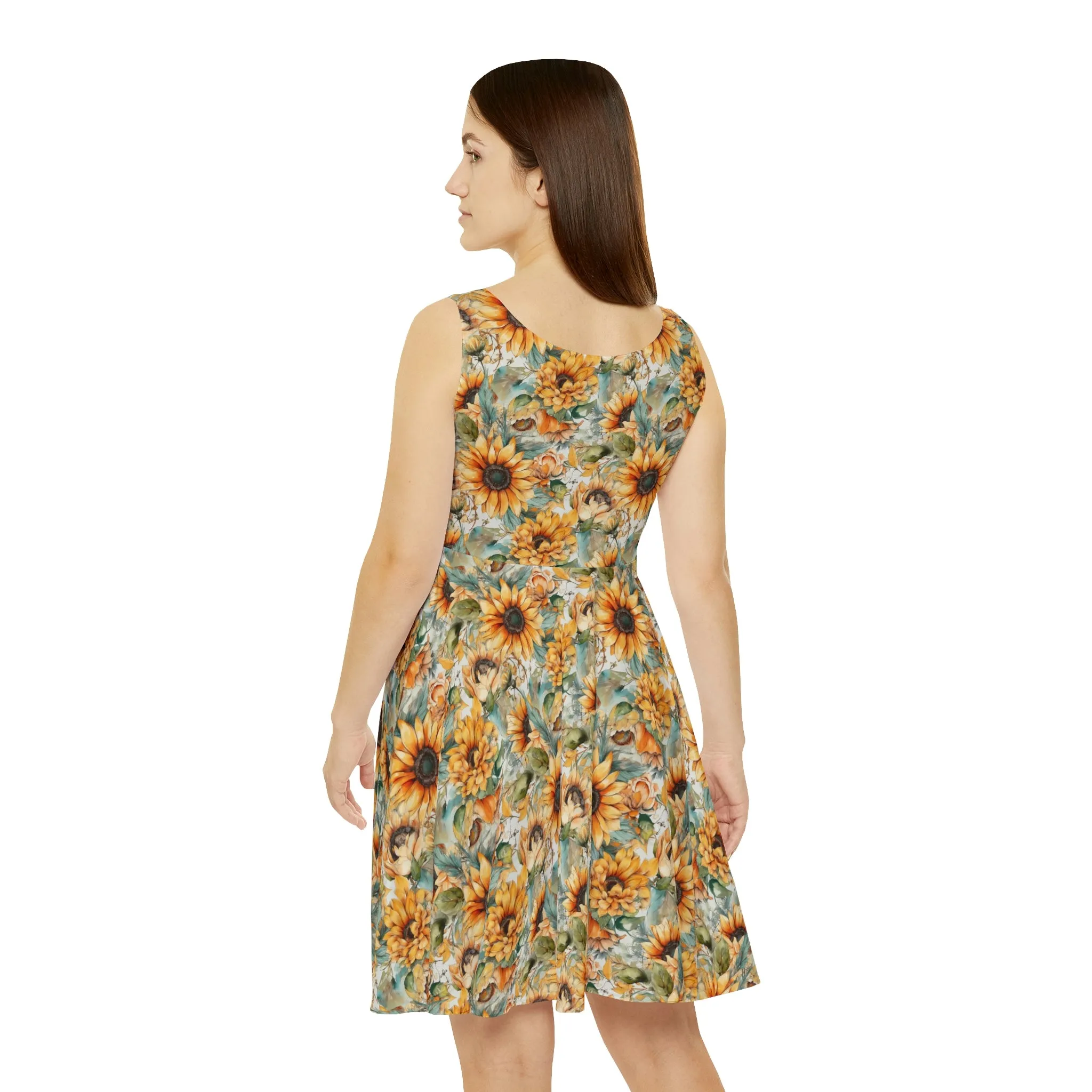 Floral Pattern Women's Skater Dress #13