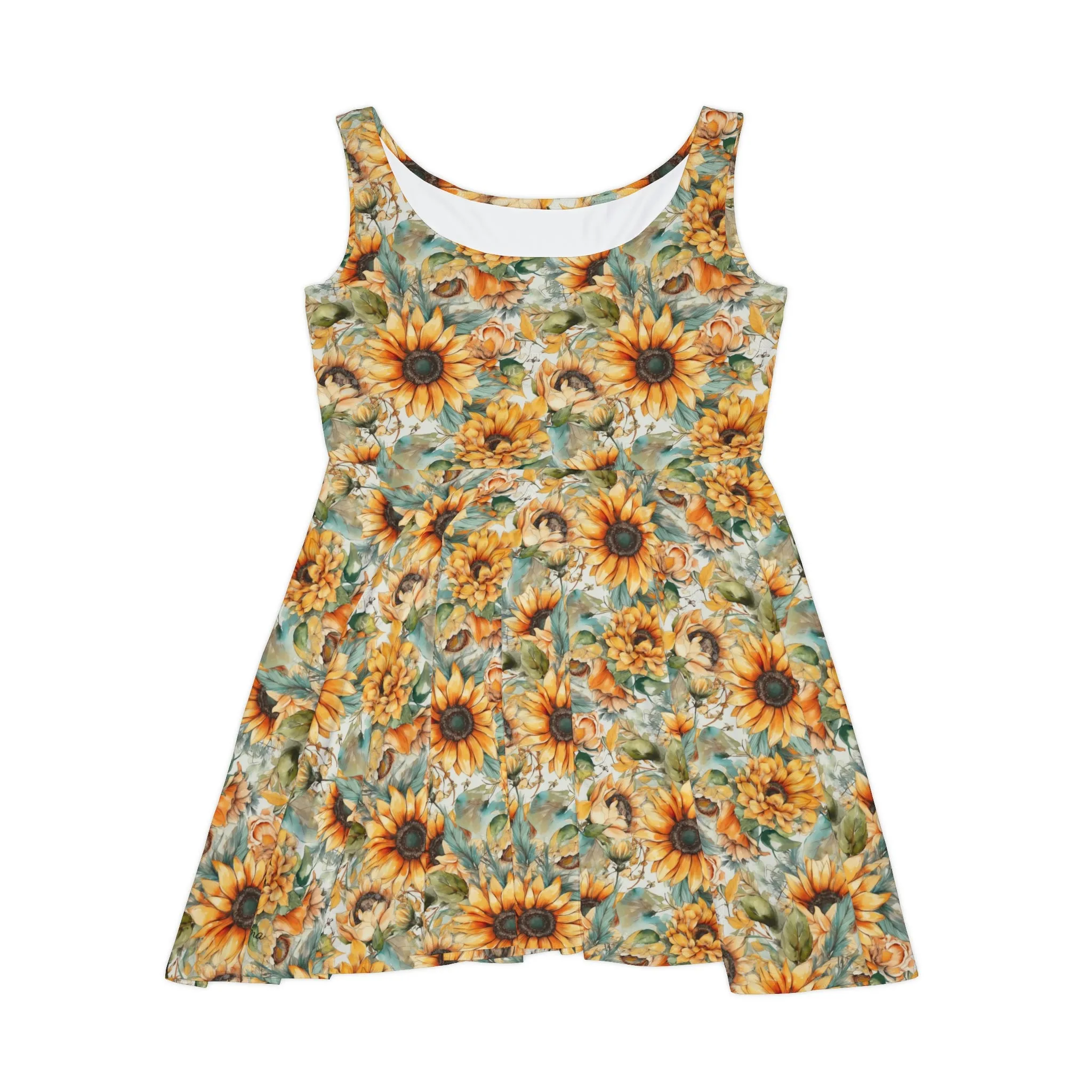 Floral Pattern Women's Skater Dress #13