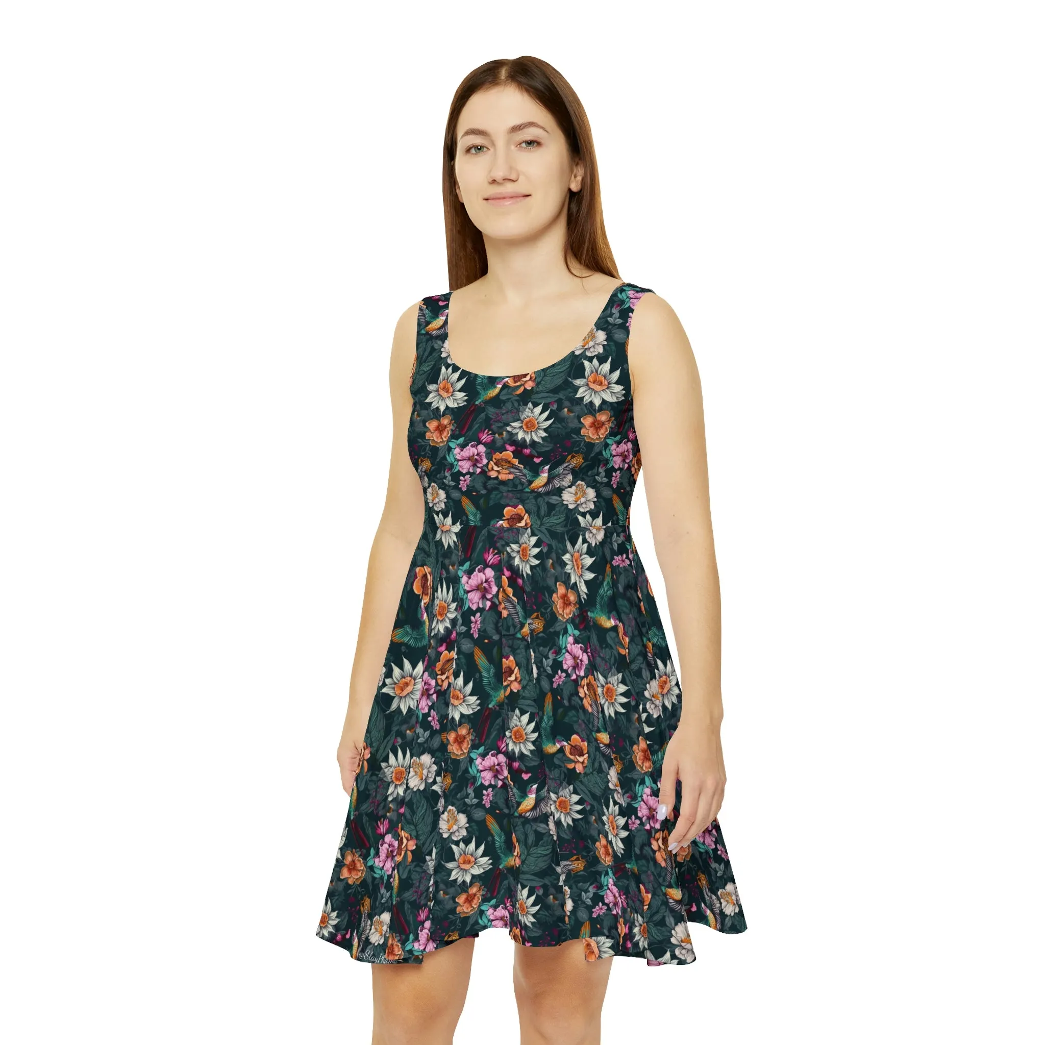 Floral Pattern Women's Skater Dress #20