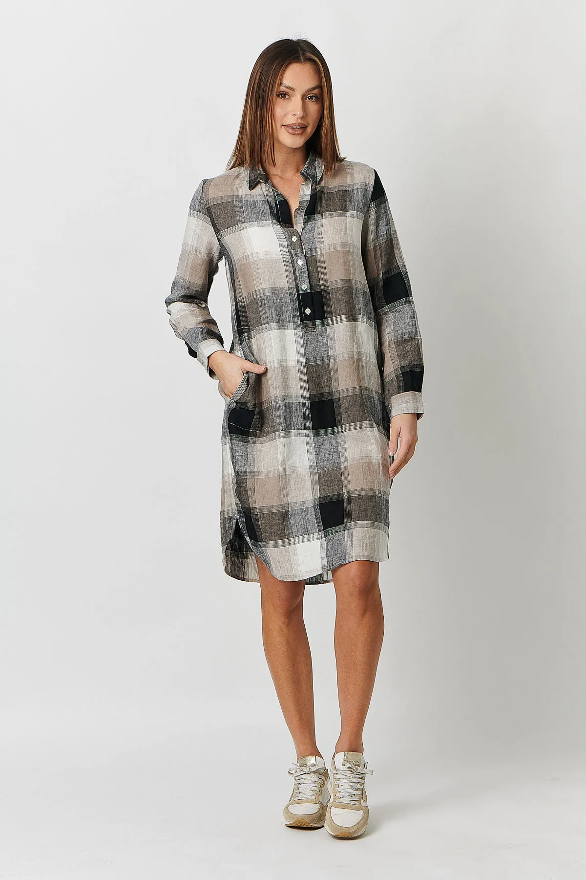 GA313 Shift Dress in Lentil Plaid