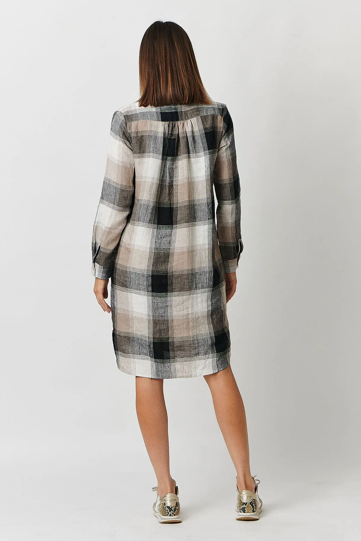 GA313 Shift Dress in Lentil Plaid