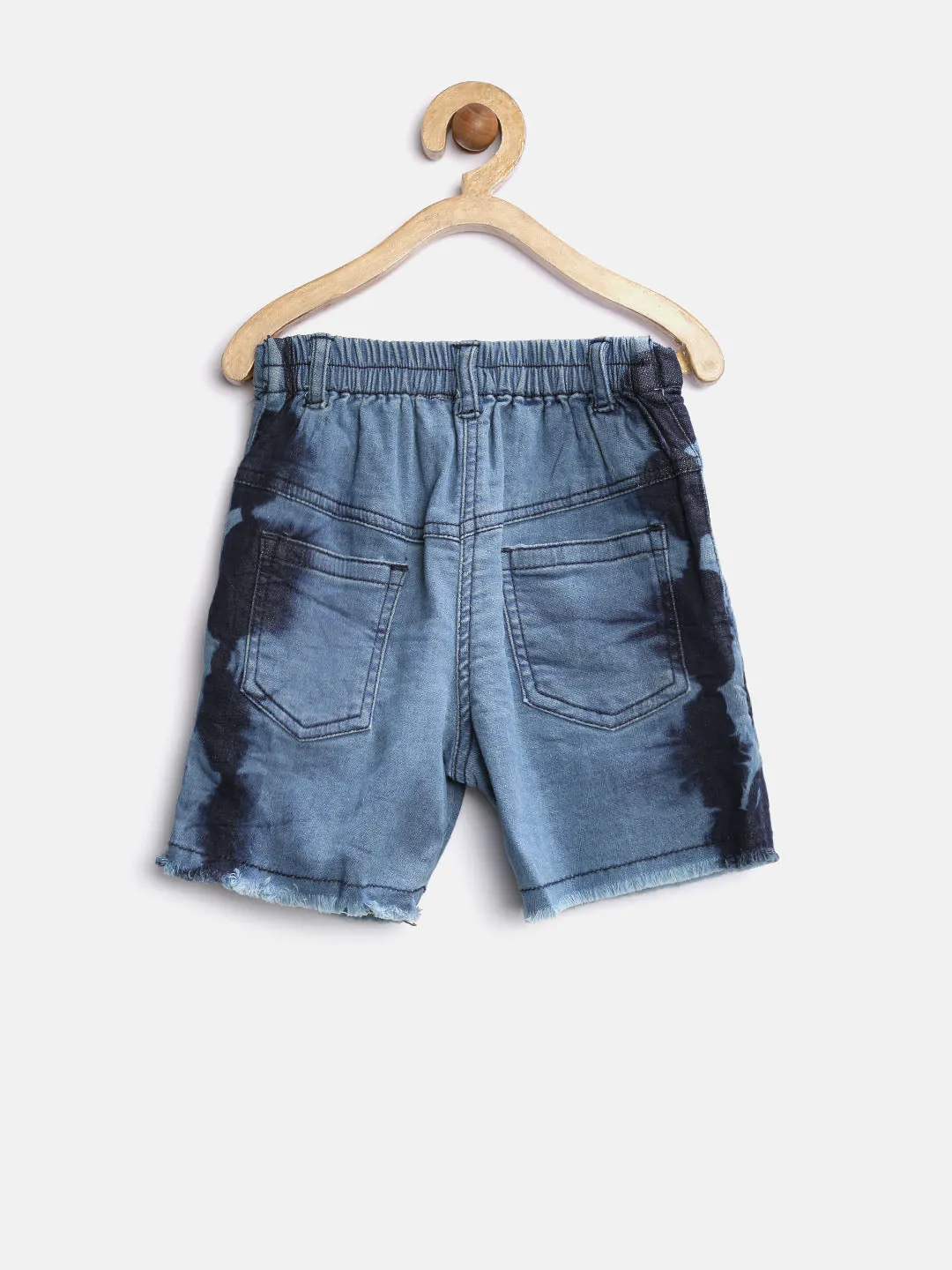 Girl's Blue Denim Washed Shorts - Stylestone Kid