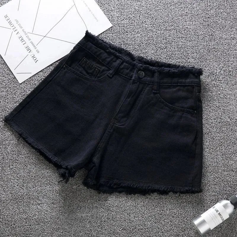 High Waisted Frayed Denim Shorts Collection