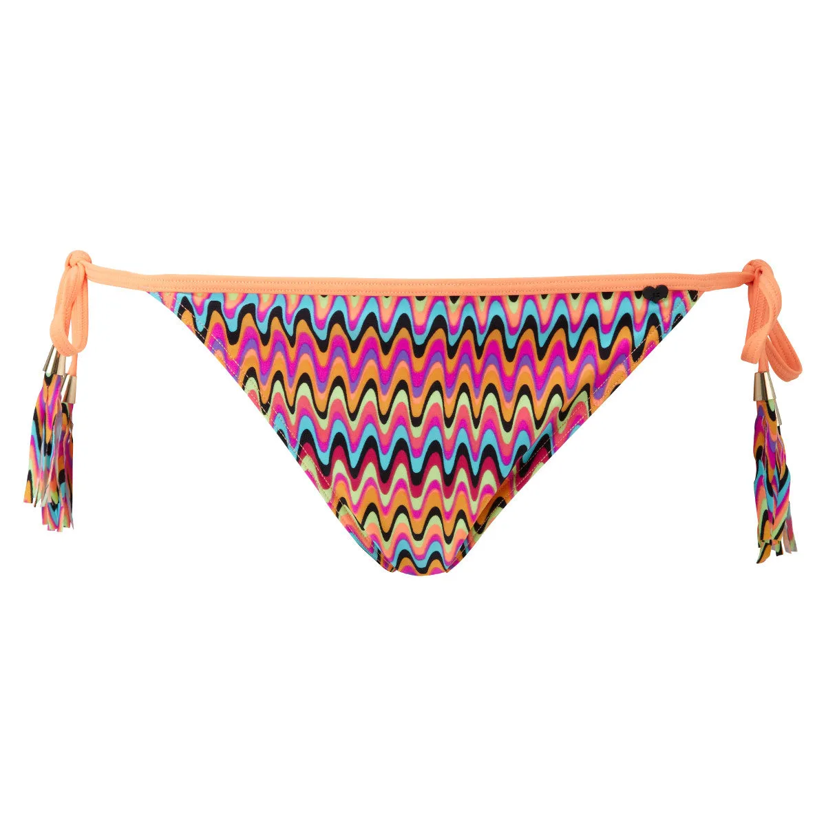 India Coral Zig Zag Tie Side Bikini Brief Pant - Lepel Swim