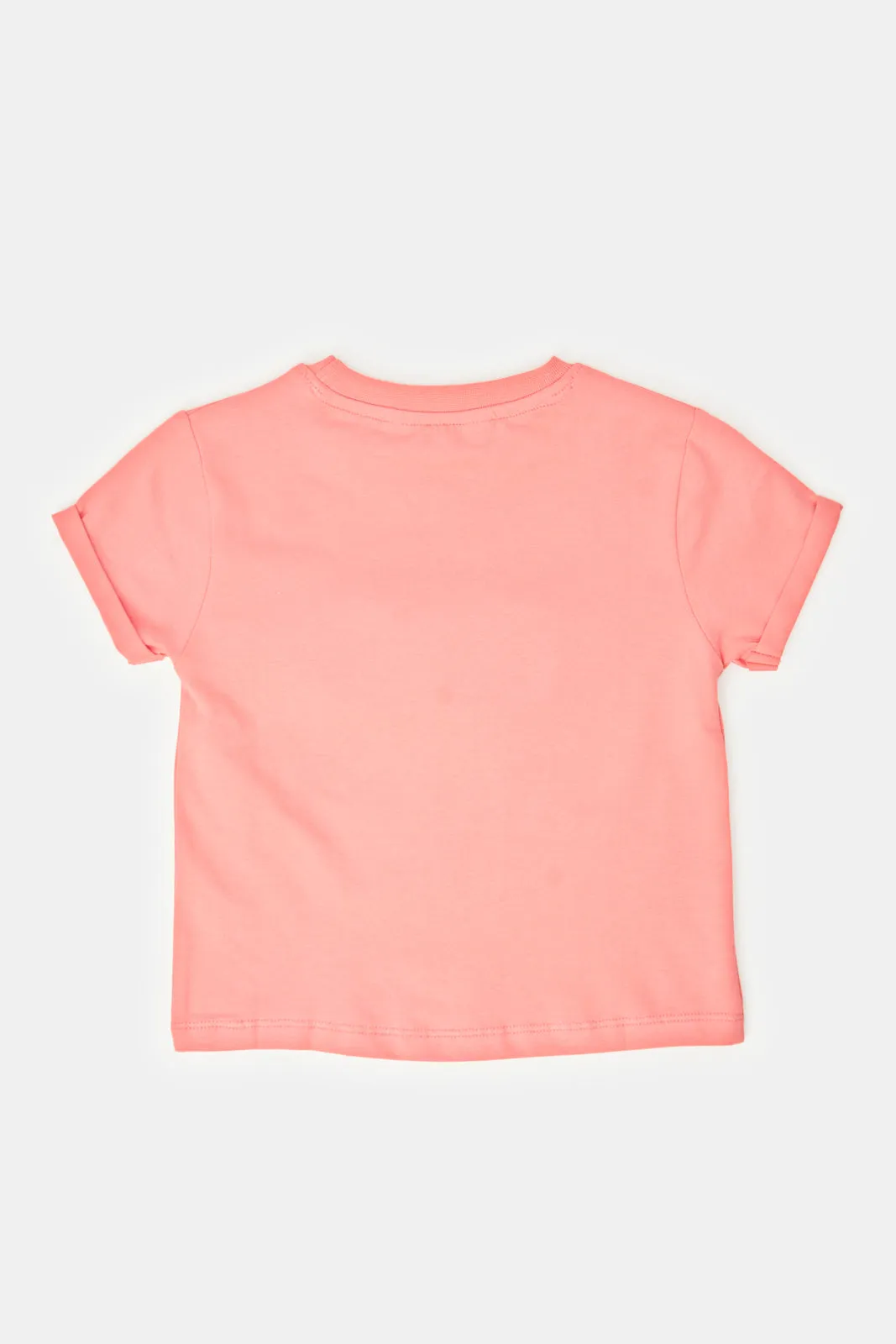 Infant Girls Coral Butterfly Artwork T-Shirt