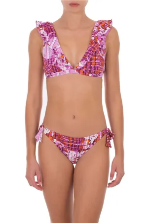 Joanna Ruffled Bikini Flowers Pink/Multi