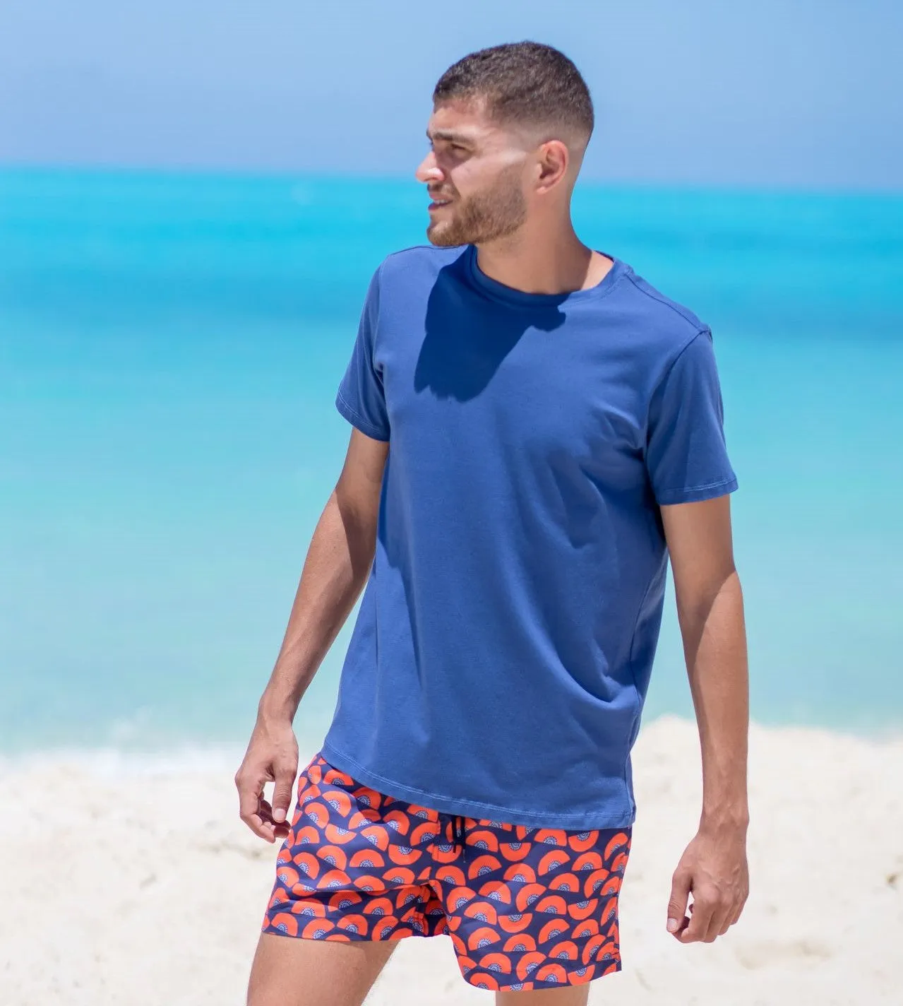 Men summer swimwear Peach