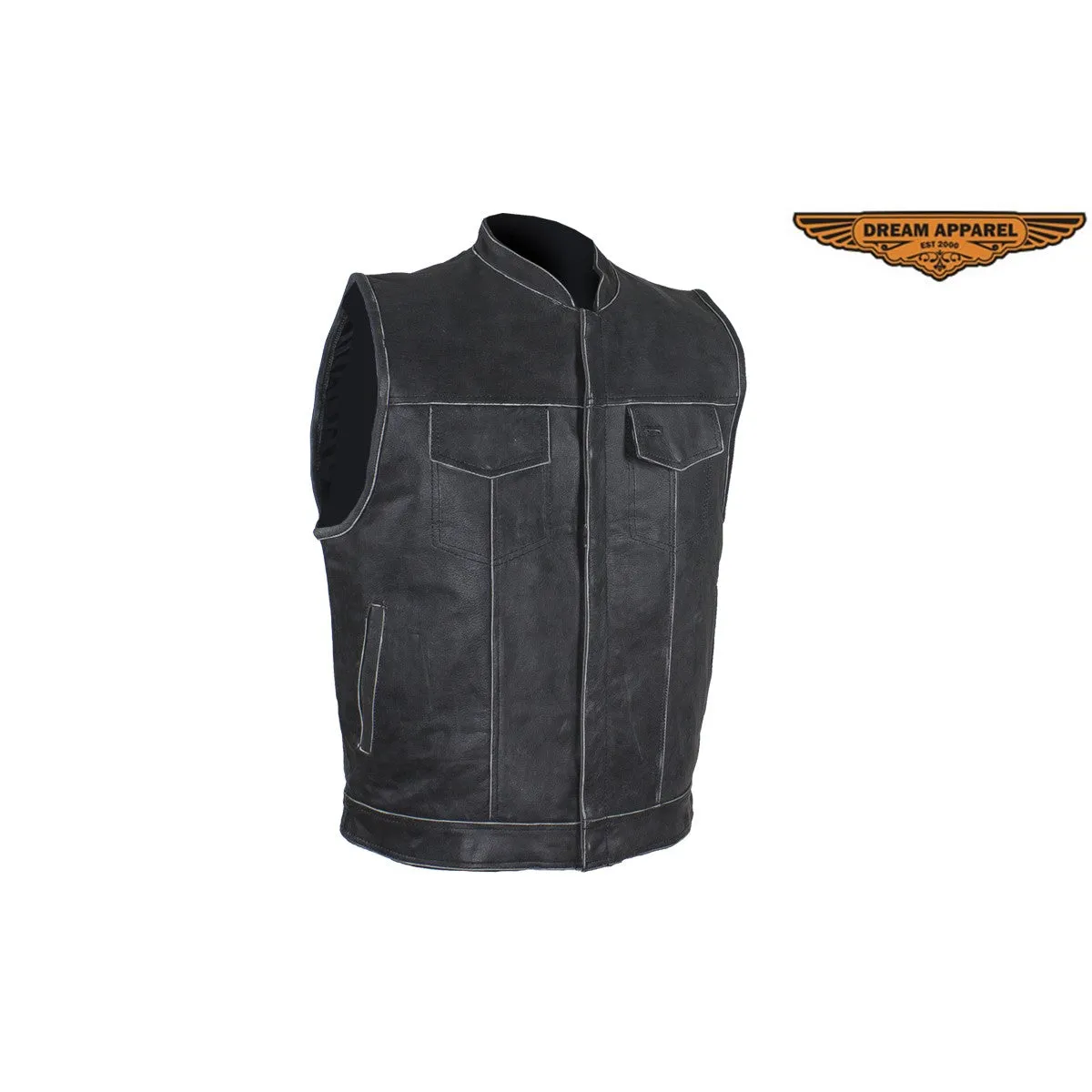 Men's Gray Motorcycle Club Vest