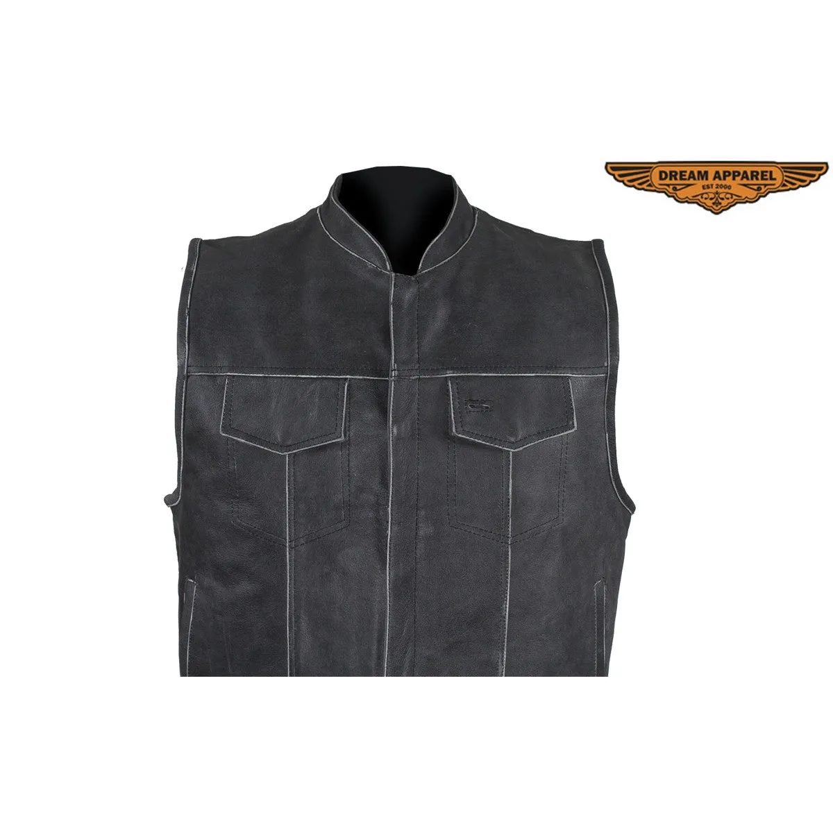 Men's Gray Motorcycle Club Vest