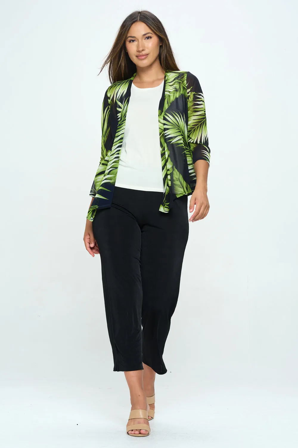 Mesh Printed Cardigan-4082MR-QRP1-W340