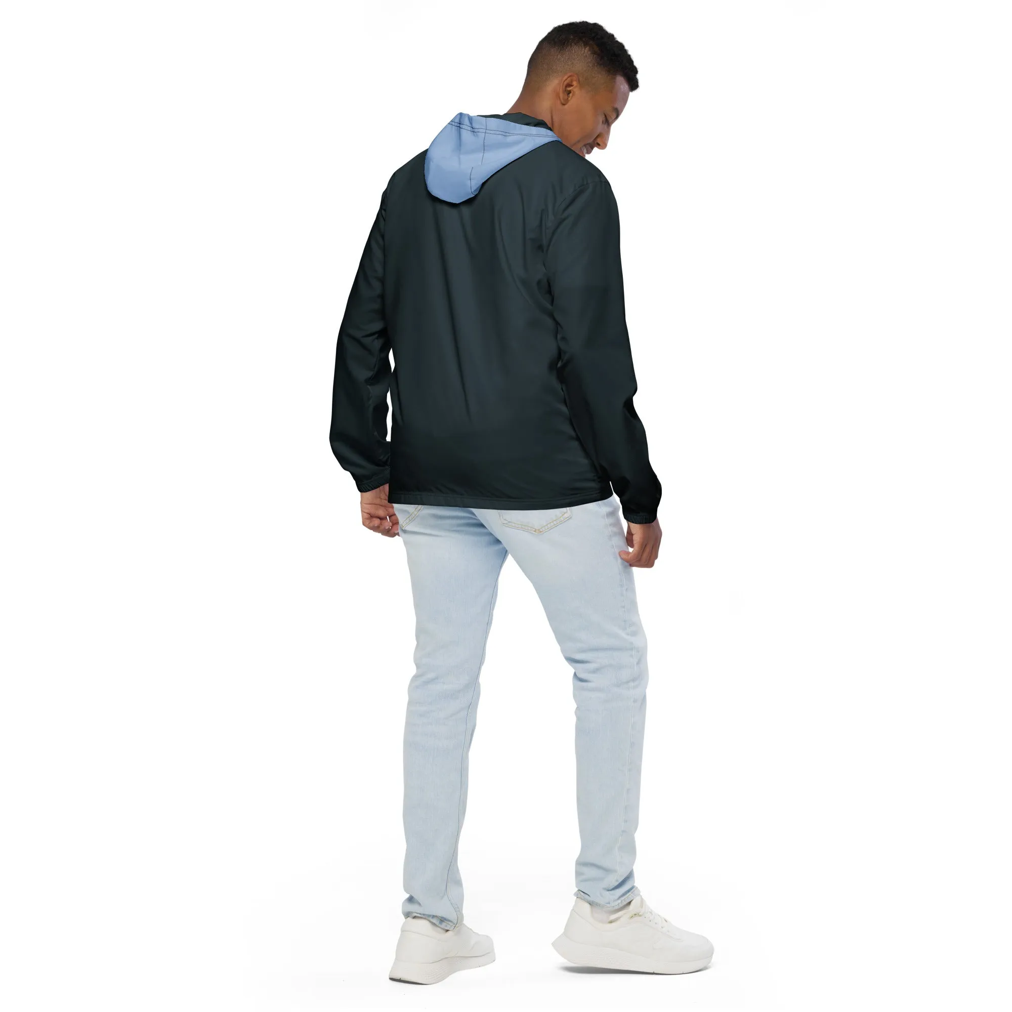 Mindnight Blue With Light Blue Hood Windbreaker