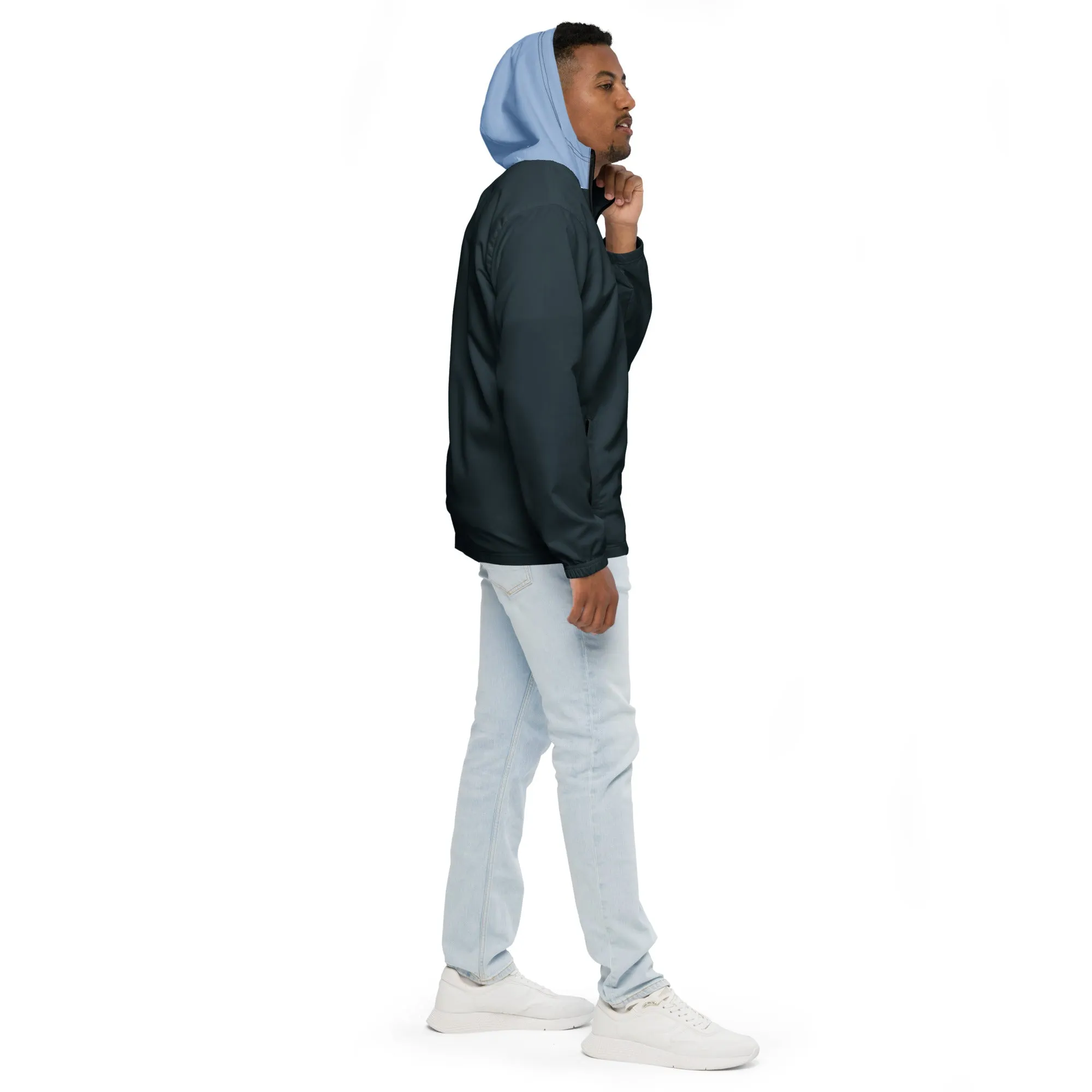 Mindnight Blue With Light Blue Hood Windbreaker