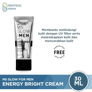 Ms Glow Men Energy Bright Cream 30 mL - Pelembab dan Pencerah Kulit Wajah Pria