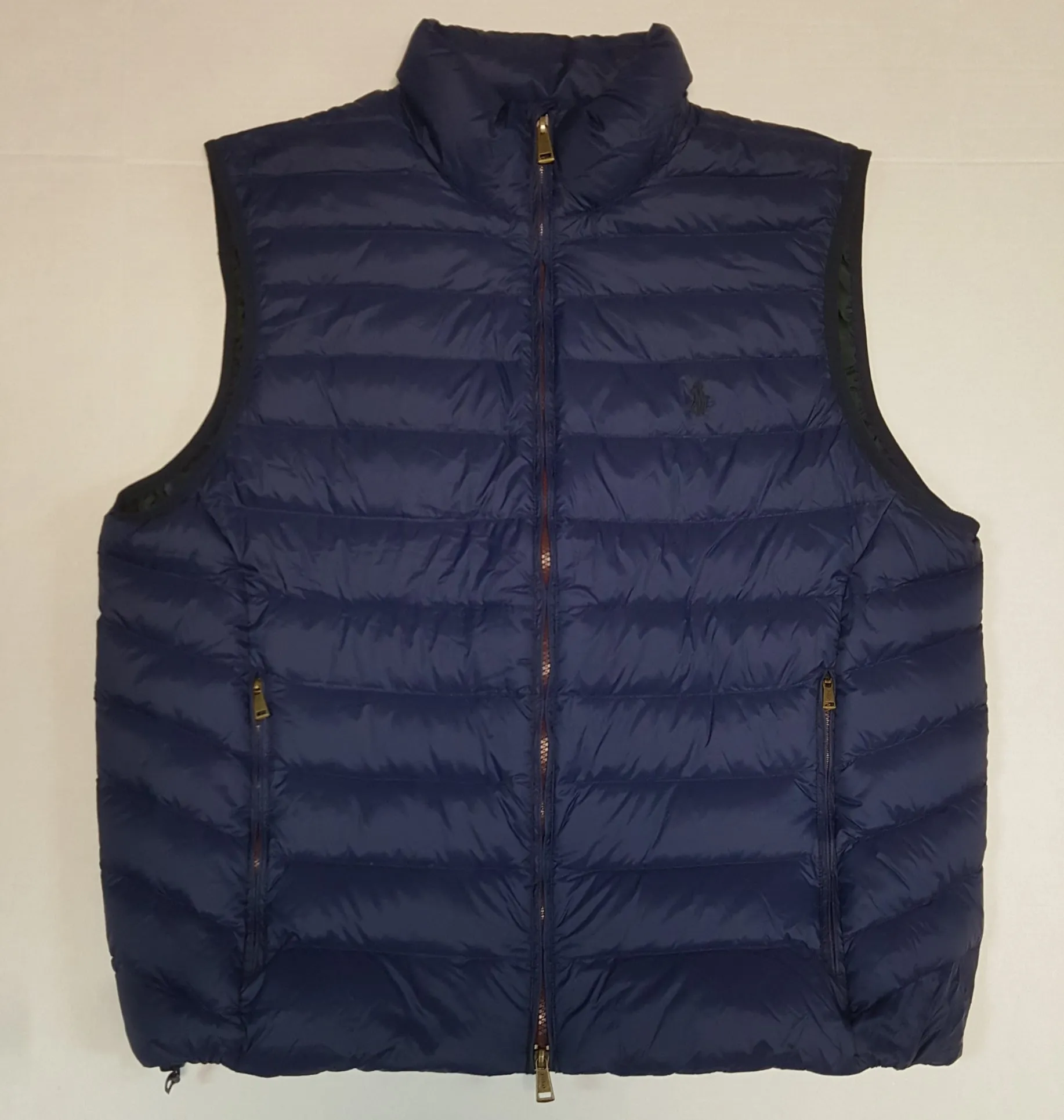 Nwt Polo Ralph Lauren Navy w/ Burgundy Zipper Small Pony Down Vest