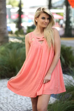 Salmon Short Dress