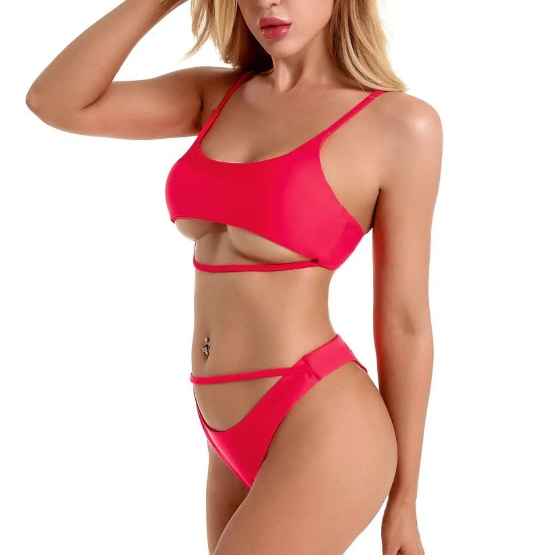 Sexy High Cut Leg Outline Bikini