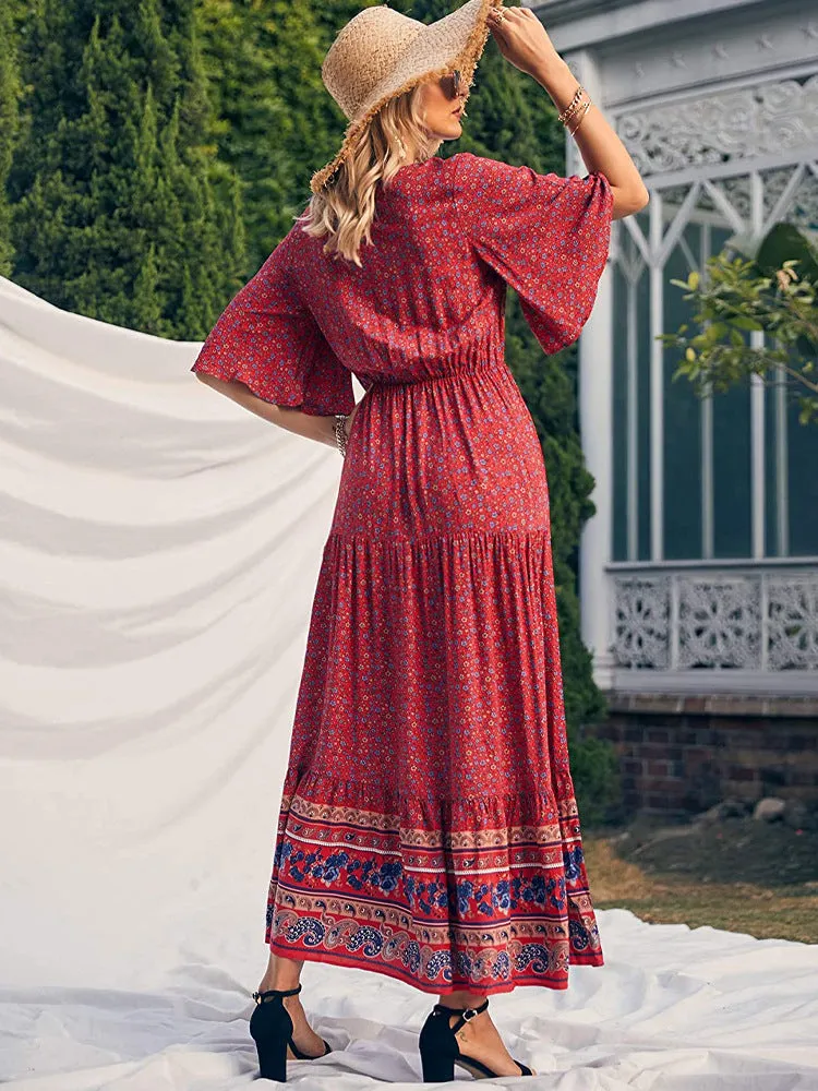 Summer Women's Bohemian Dress Beach Resort Maxi Dress