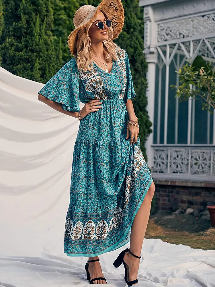 Summer Women's Bohemian Dress Beach Resort Maxi Dress