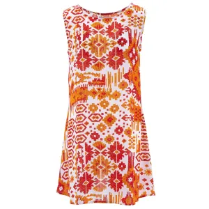 The Swirl Shift Dress - Orange Aztec