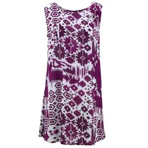 The Swirl Shift Dress - Purple Aztec