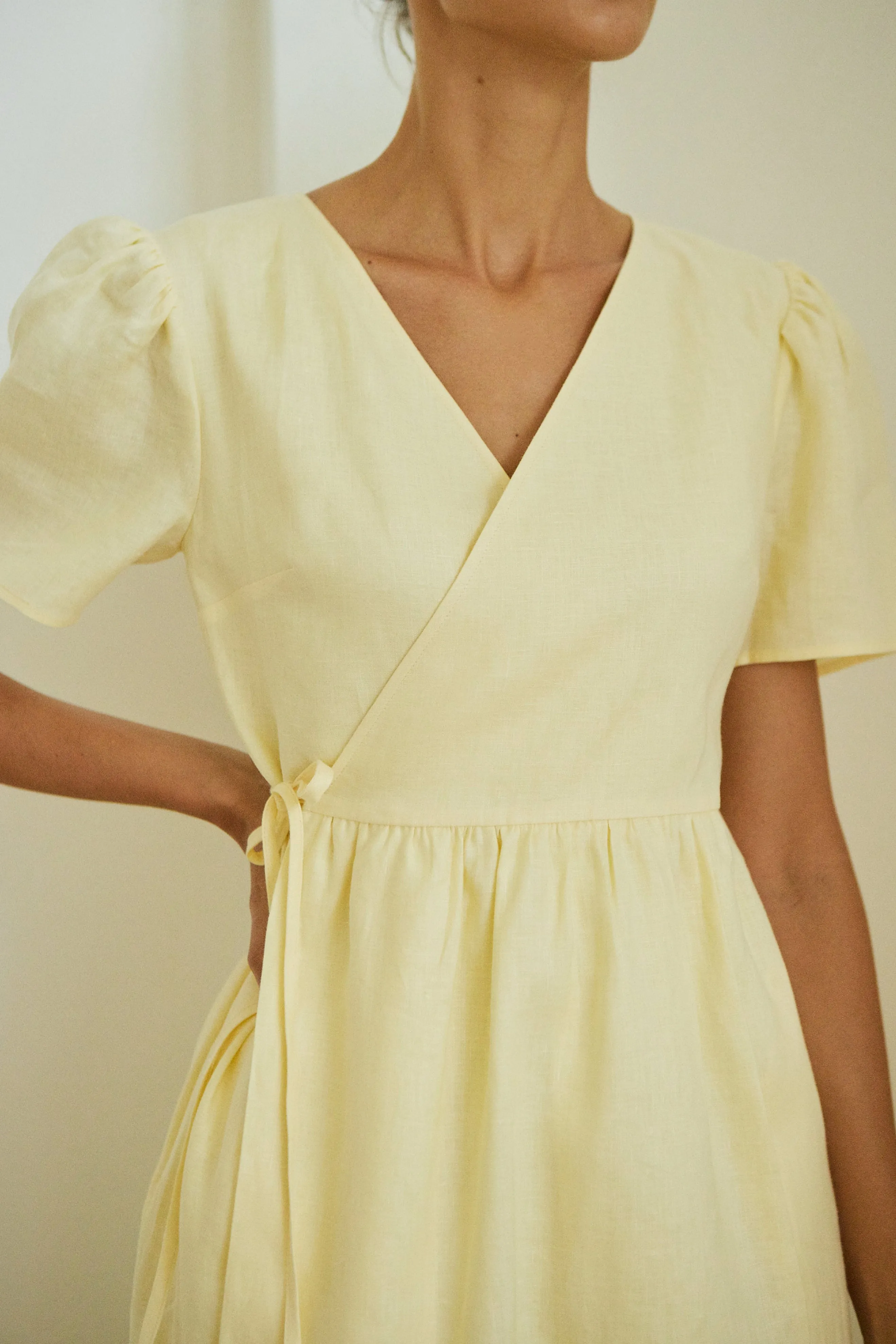 Tulip Wrap Dress -- Linen