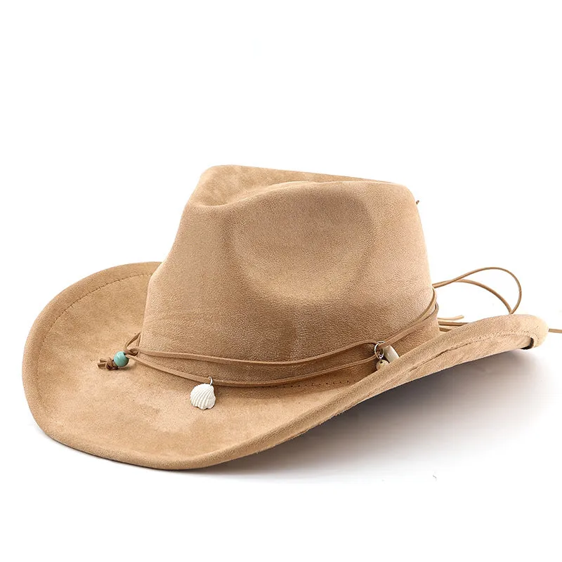 Unisex Fall Vintage Western Cowboy Woolen Sun Protection Wide Brim Hat