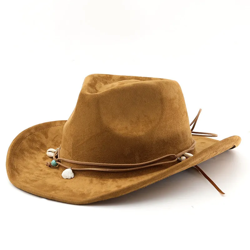 Unisex Fall Vintage Western Cowboy Woolen Sun Protection Wide Brim Hat