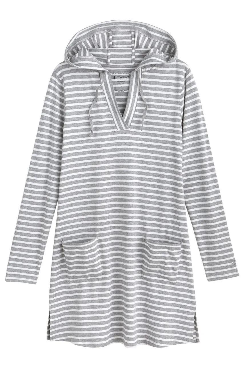 Women's Catalina Beach Cover-Up Dress  |  Grey/White Stripe