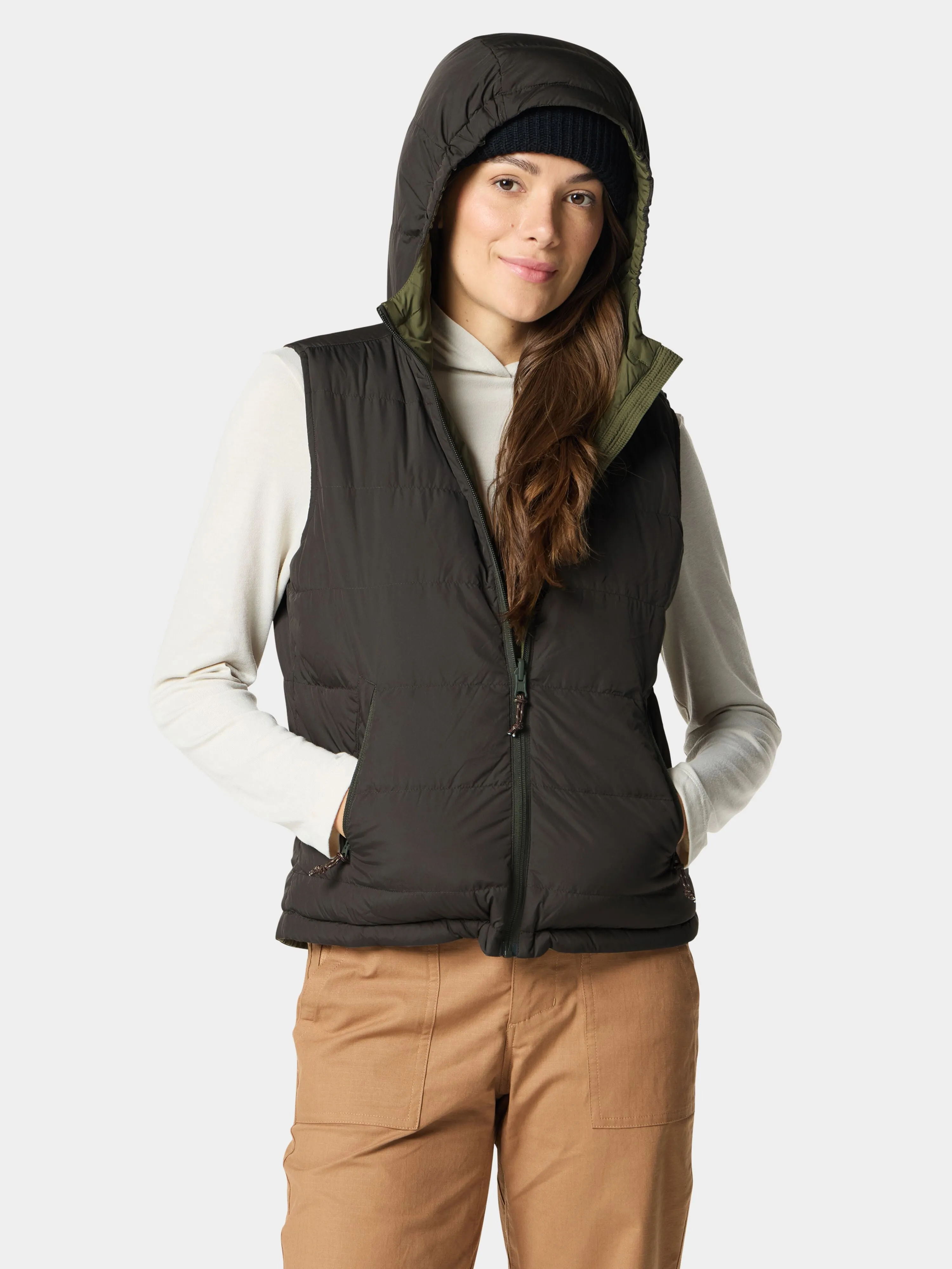 W's DryDown Reversible Vest - Moss/Raven